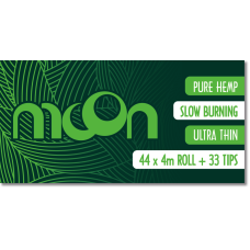 Бумага для самокруток Moon King Size Green Pure Hemp + TIPS зелёная