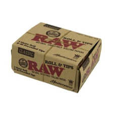 Бумага сигаретная RAW Classic Rolls 54мм + 30 готовых TIPS 3 метра Masterpiece