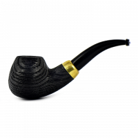 Трубка для табака WoodPipe Груша 005 SandBlast BLACK под фильтр 9 мм