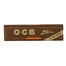 Бумага для самокруток OCB Slim Virgin Unbleached + Filter Tips